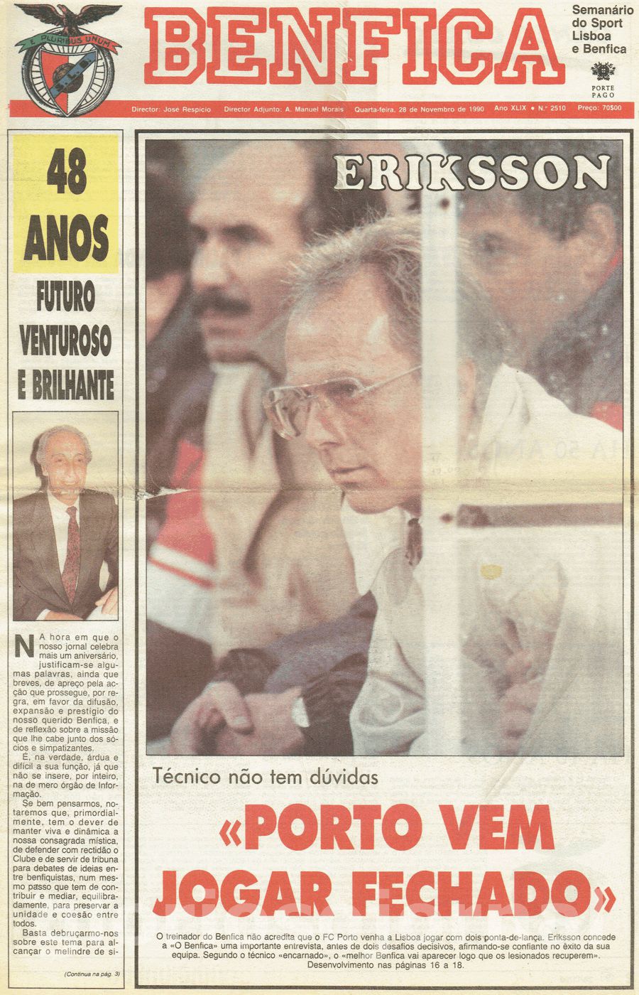 jornal o benfica 2510 1990-11-28